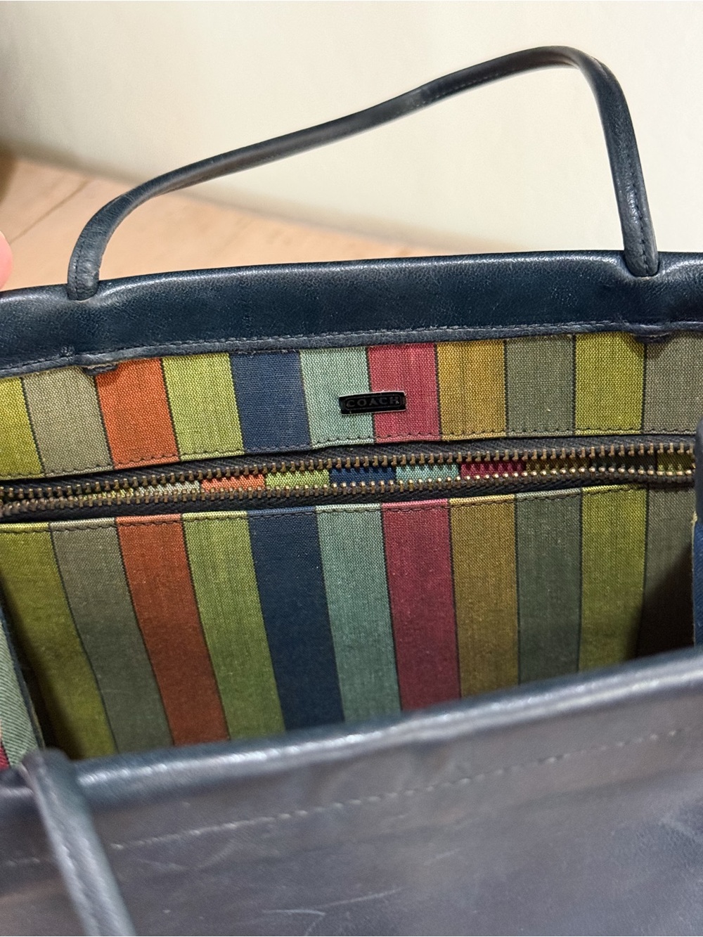 Rare Vintage Coach Bonnie Cashin Dinky Shopping Bag - Navy tote - Picture 3 of 16